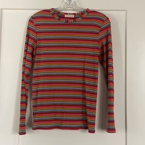Bright Striped Ribbed Top